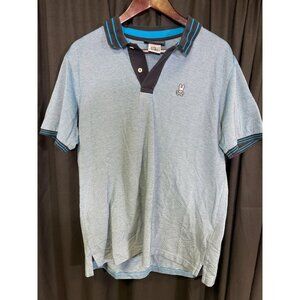 Psycho Bunny Mens Embroidered Blue Polo Shirt Size 6UK/Large SKU 8571